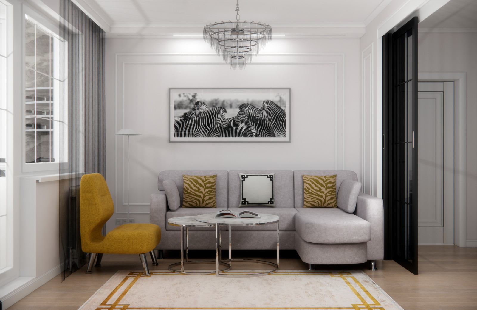 Гостиная, холл и балкон, Нарвская