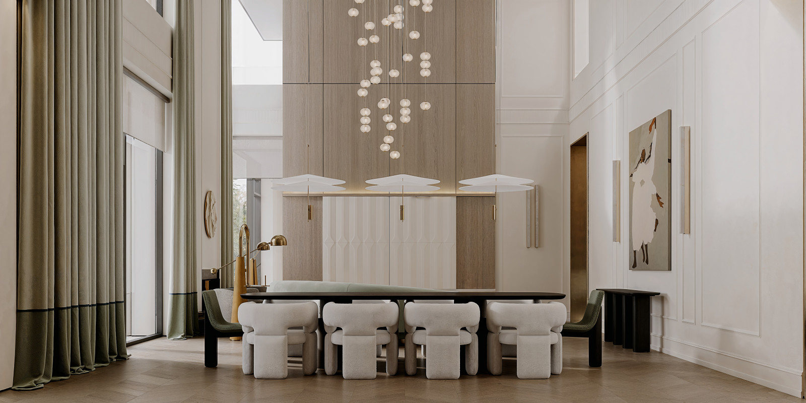 Просторная гостиная а коттедже