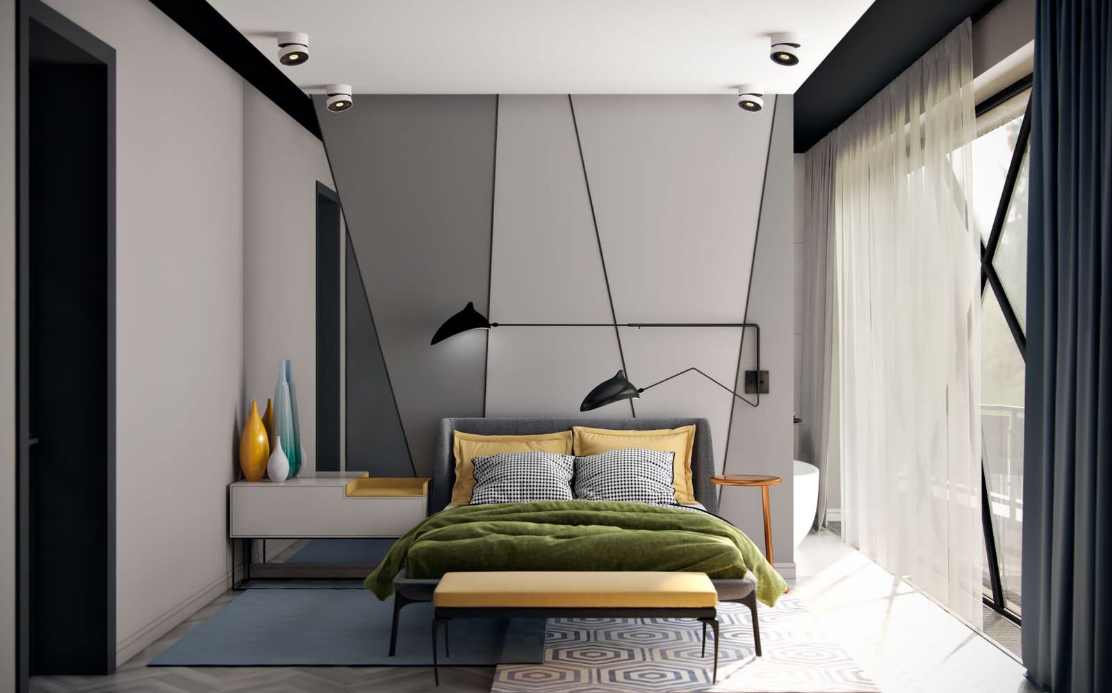 Спальня с видом на город