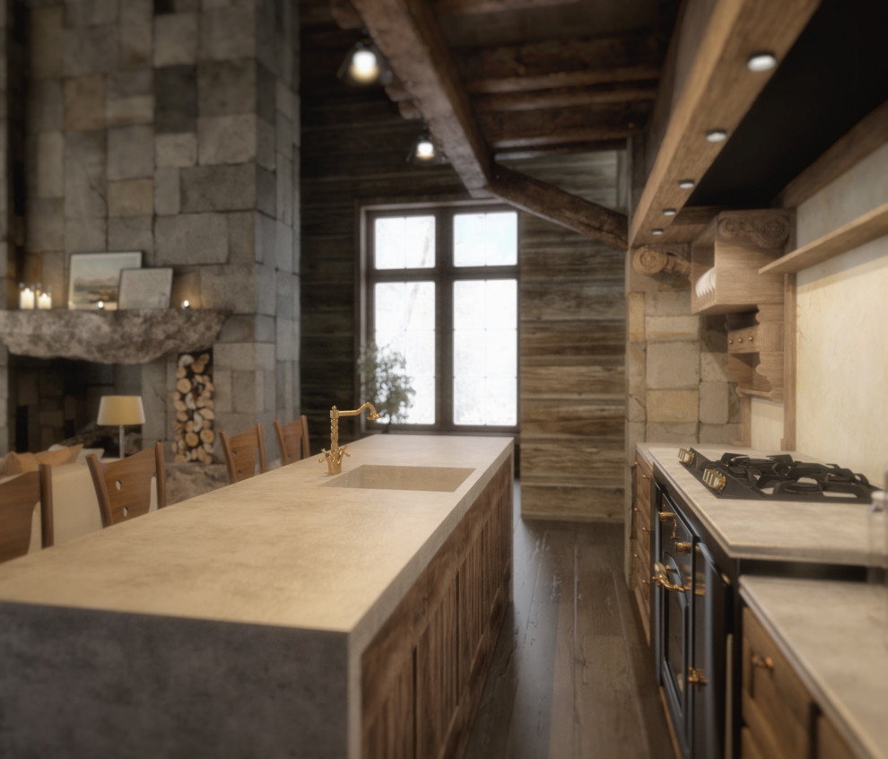 Обложка проекта: Интерьер деревянного дома.