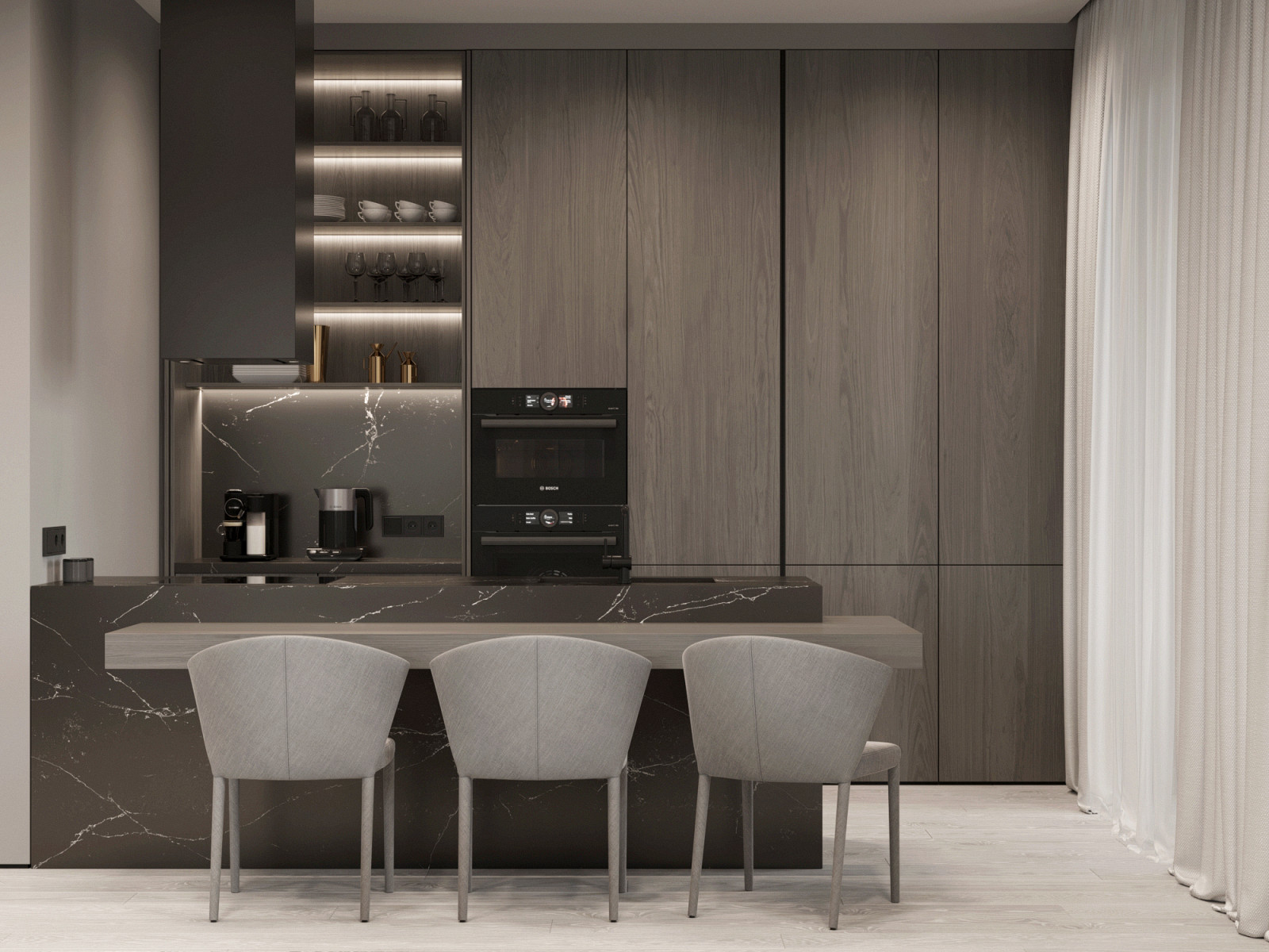 Кухня-гостиная из проекта по ул. Автономная