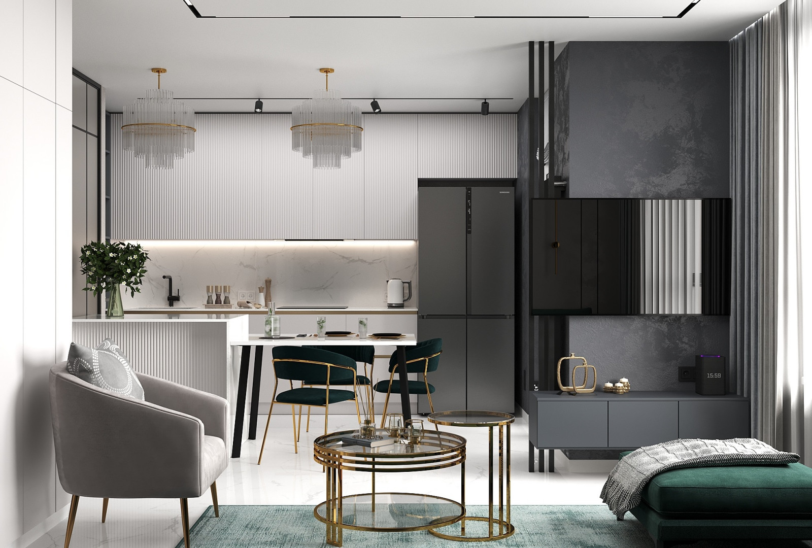 На крыльях к звездам_кухня-гостиная