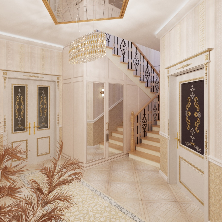 Спальня и прихожая в коттедже