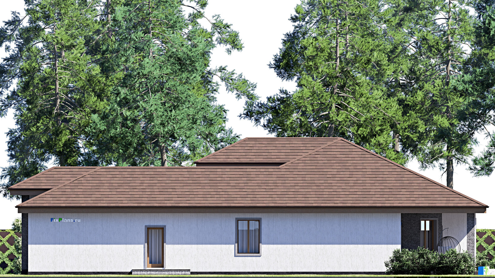 Проект одноэтажного дома 23х20м S286м2 F-17225