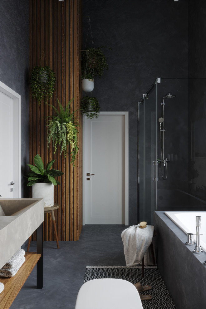 Эскизный проект санузла с окном в частном доме