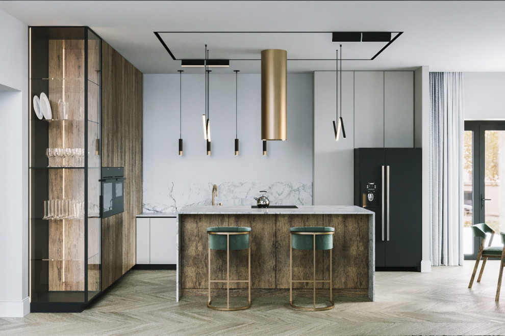 Кухня гостиная в современном стиле