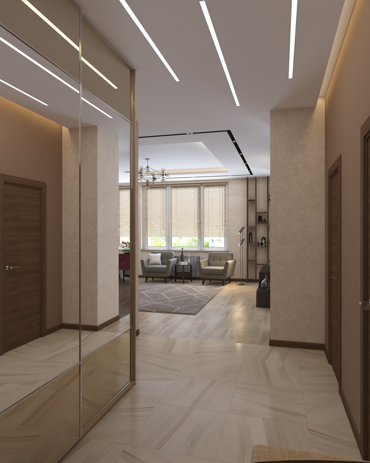 Интерьер трехкомнатной квартиры 120.26 м.кв. ЖК "Наследие Москвы"