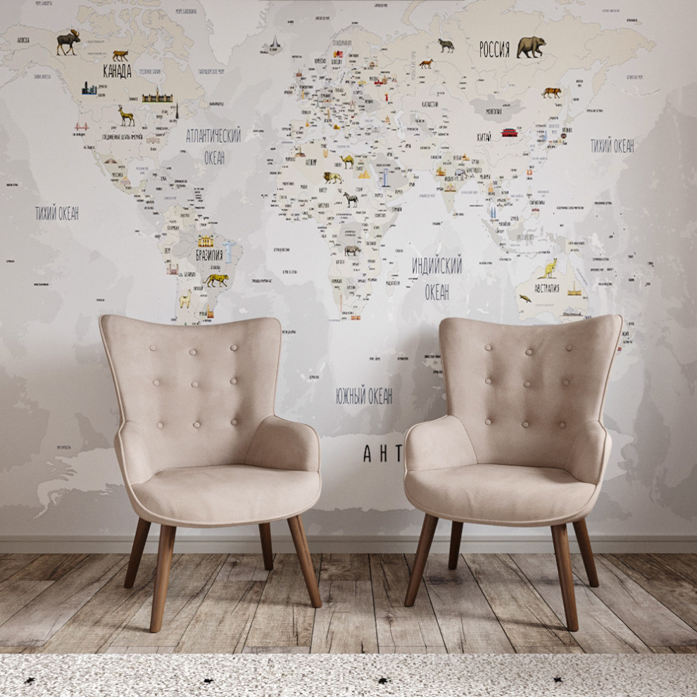 Современные оттенки серого и уютного дерева)