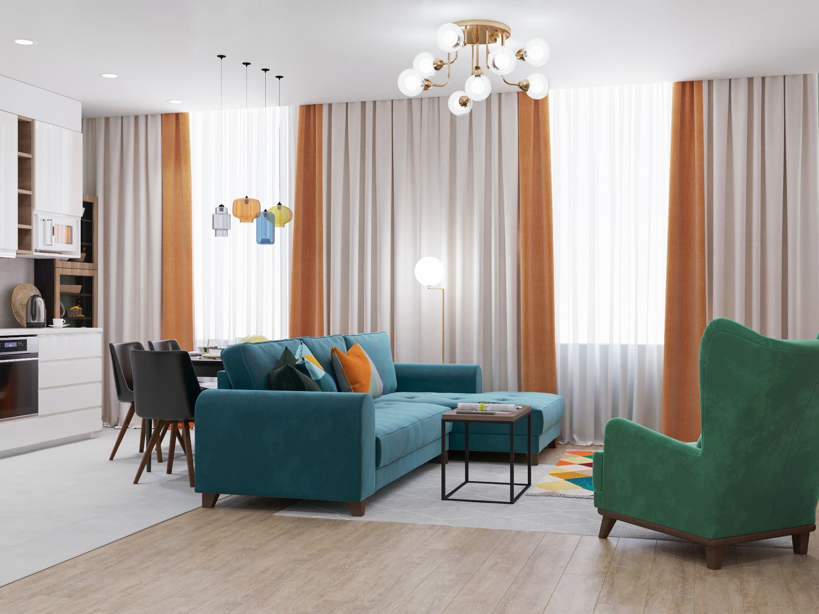 Гостиная в апарт-отеле