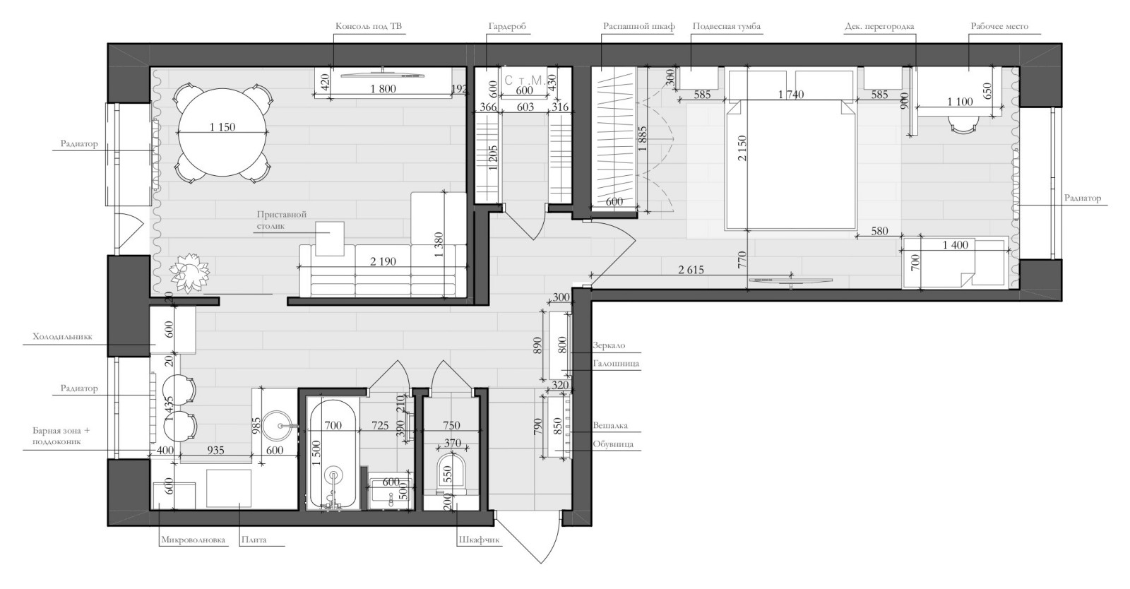 Двухкомнатная квартира ул.Ильинская