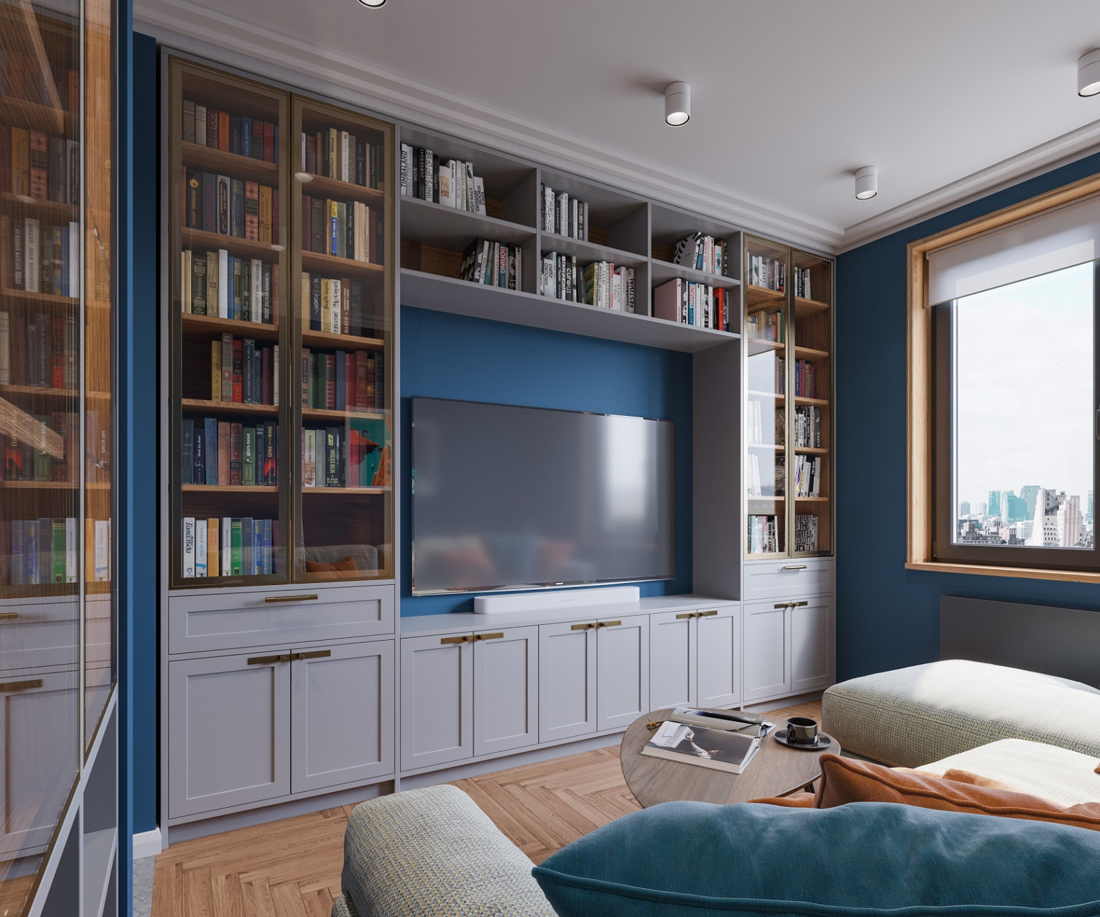 Поиск планировки: «Двушка» с кабинетом и гардеробной [3 плана]