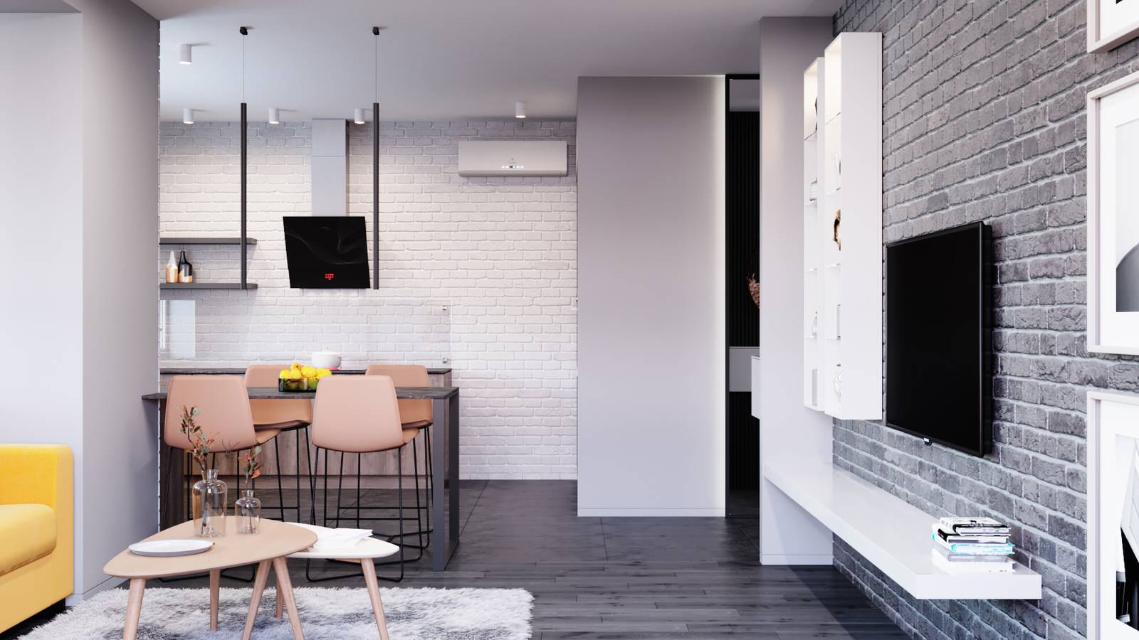 Дизайн интерьера "Минимализм" 2к.кв в г.Краснодаре