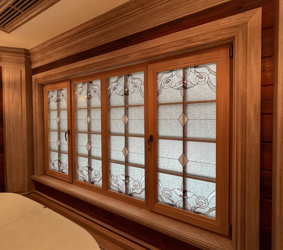 Особняк и Баня в русском стиле с витражом Тиффани