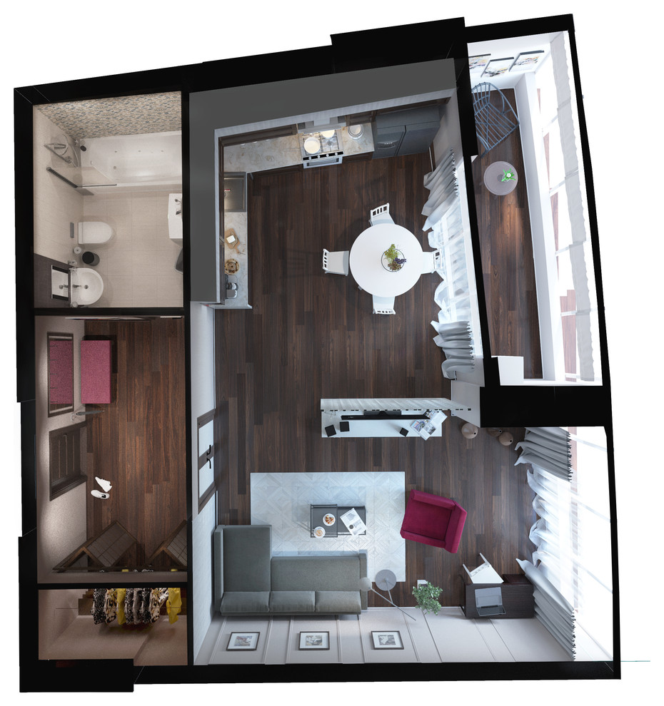 Два вар. 2-х ком. квартиры для застр-ка ЖК Паруса (студия и отдельные комнаты)