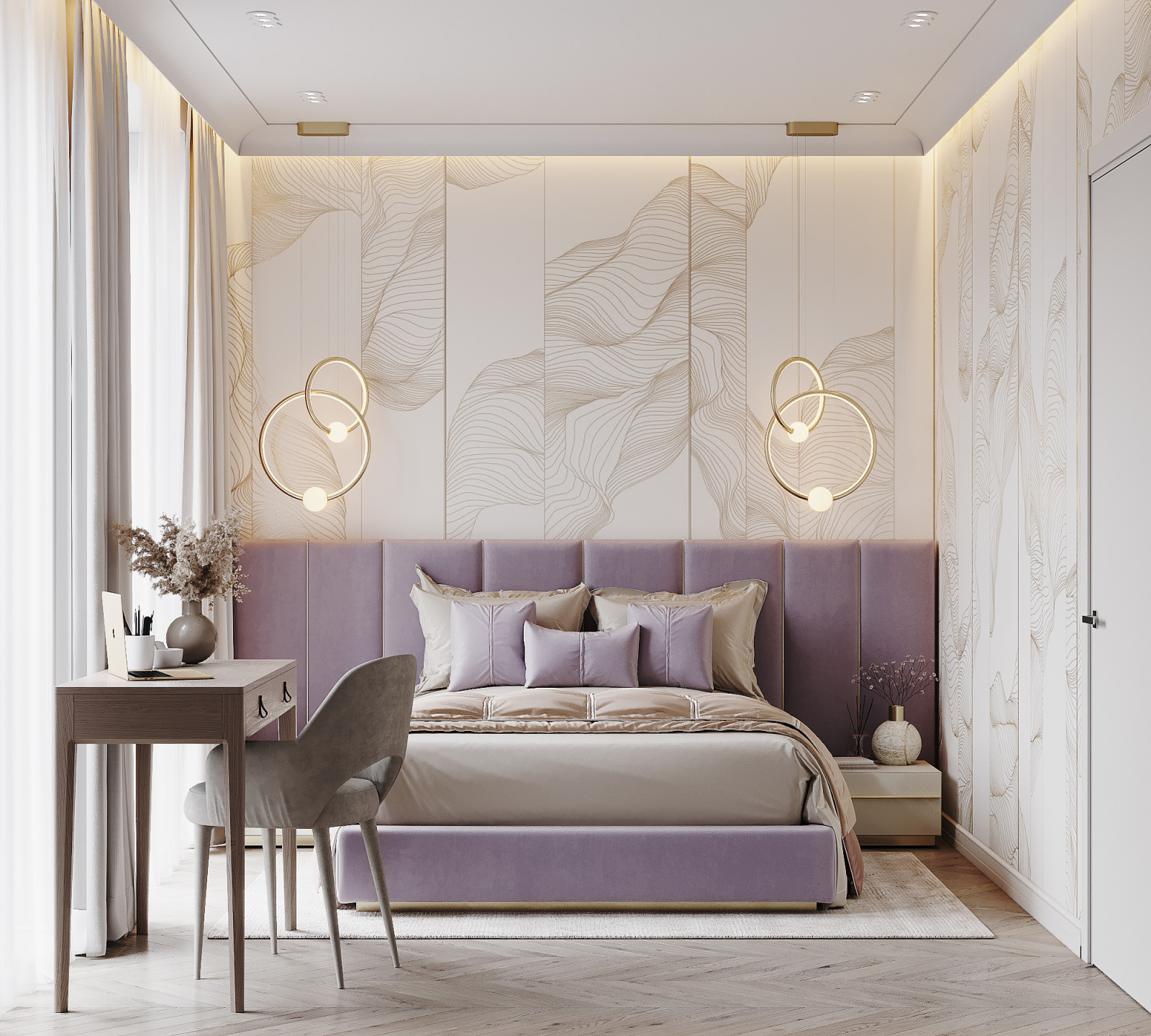 Обложка проекта: Спальня в нежных тонах