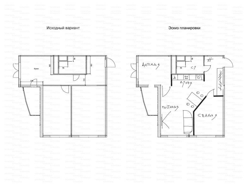 Идеи перепланировки для двухкомнатных квартир