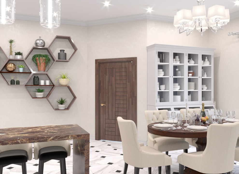 Кухня-гостинная в загородной доме