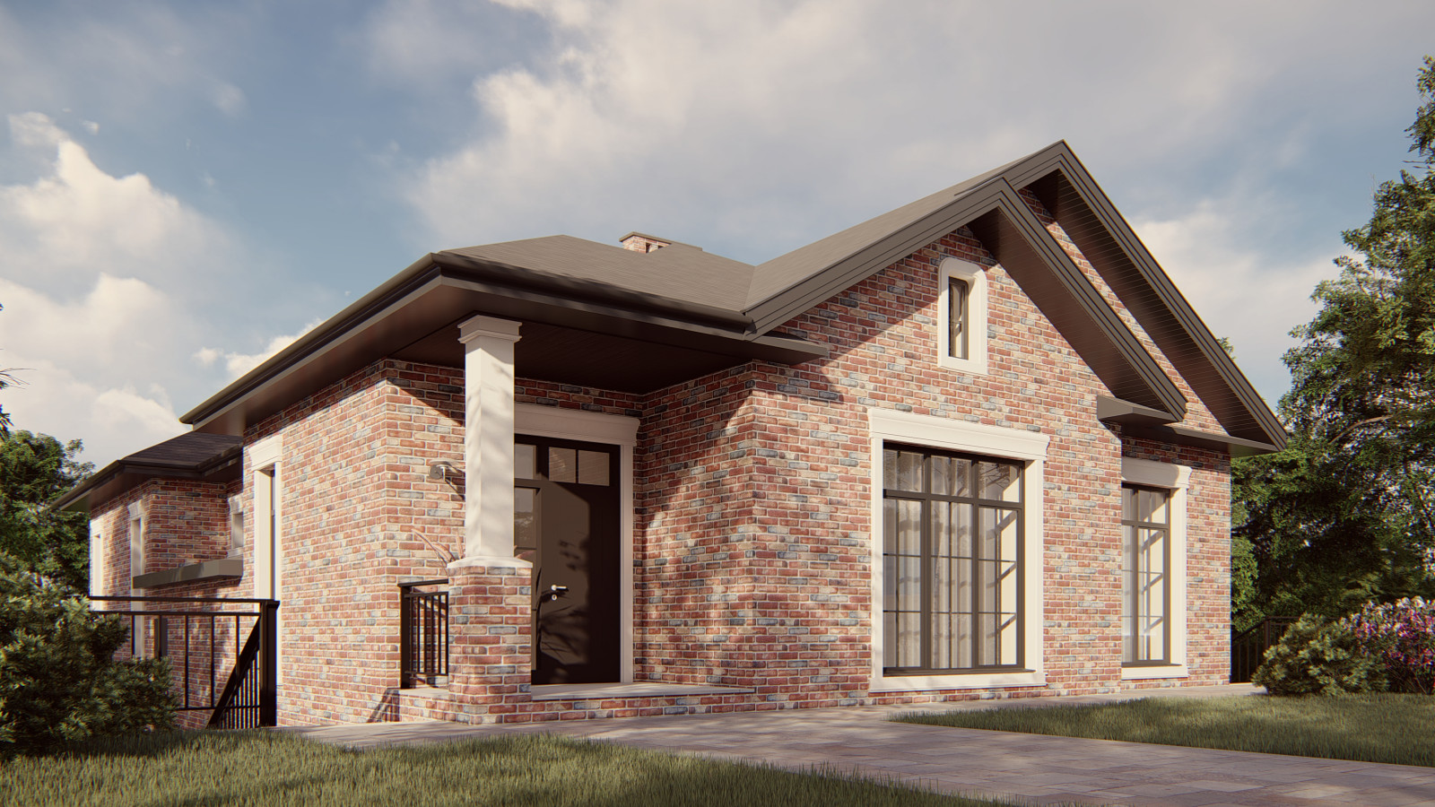 Одноэтажный дом с цокольным этажом