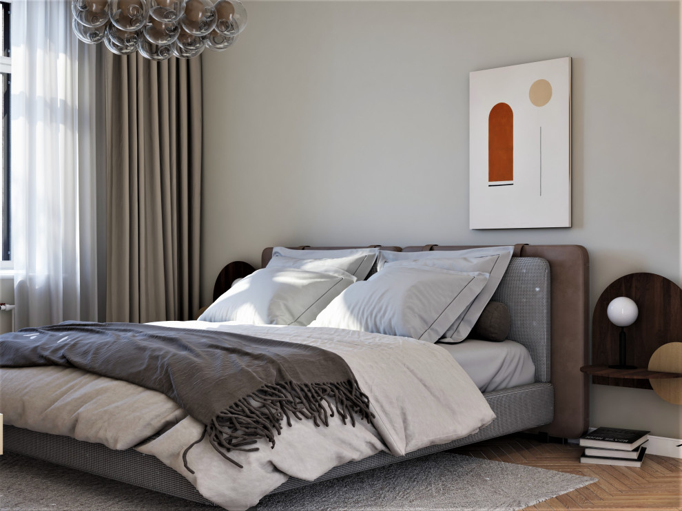 Design d'intérieur pour l'appartement d'un jeune couple dans un immeuble à étage