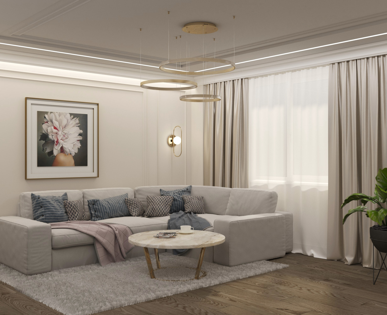 Дизайн-проект кухни, прихожей, гостиной