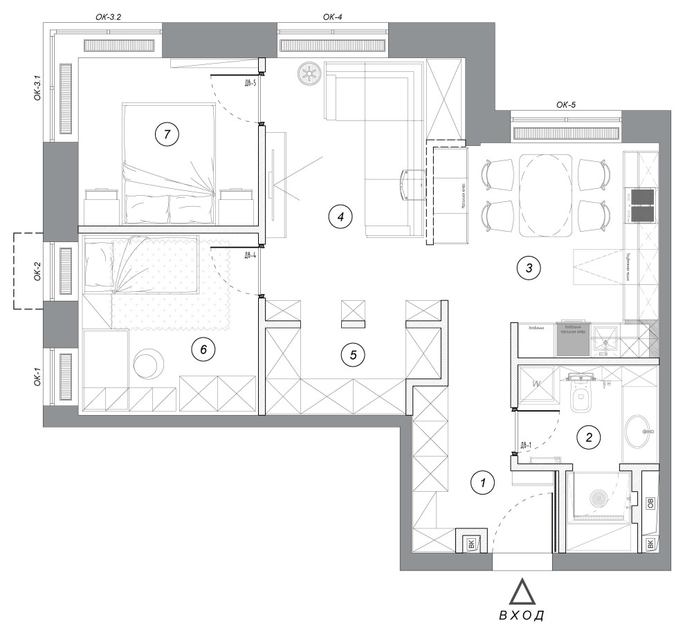 Обложка проекта: Необычная квартира для молодой семьи