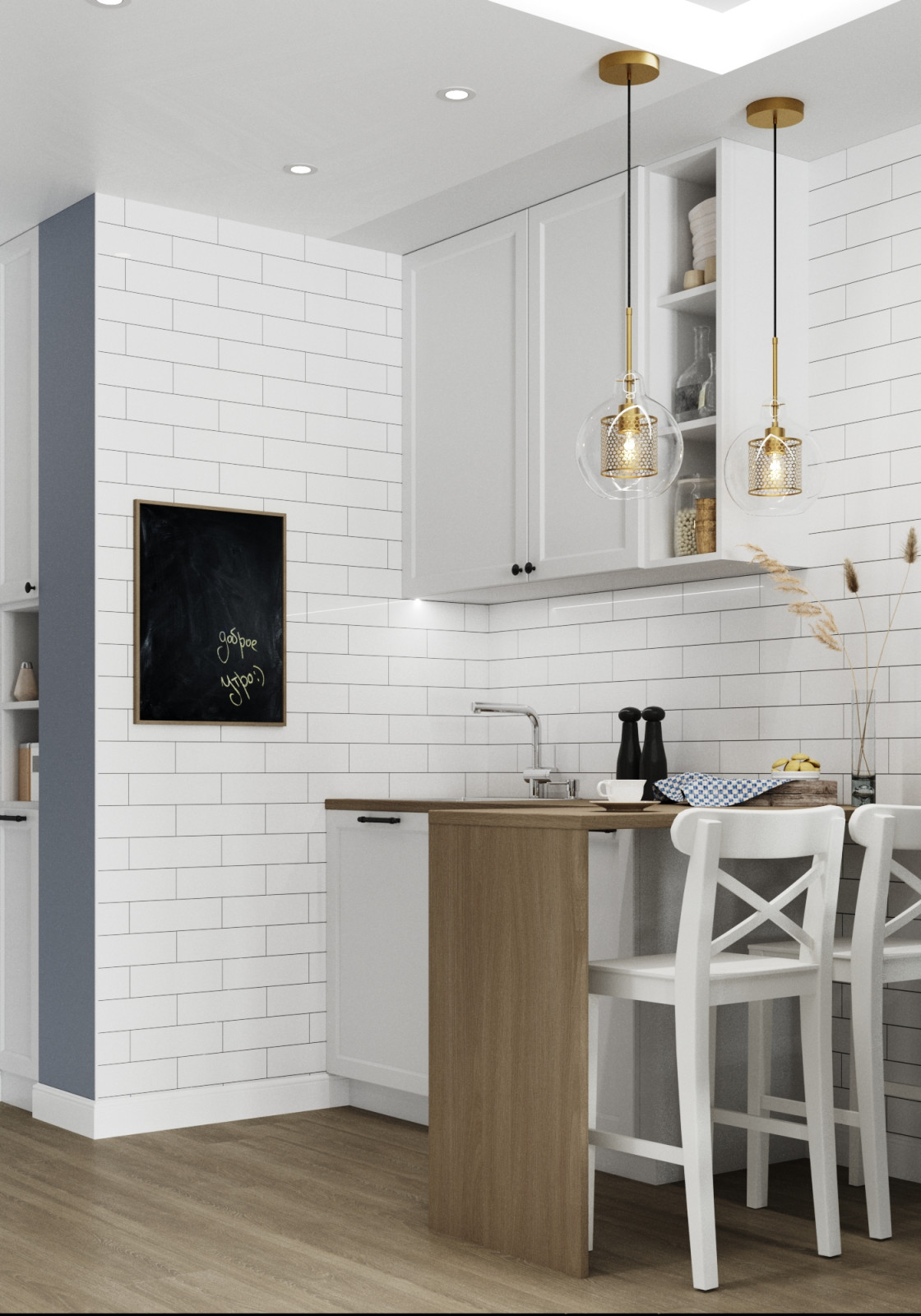 Дизайн-проект для молодой девушки 45,кв.м