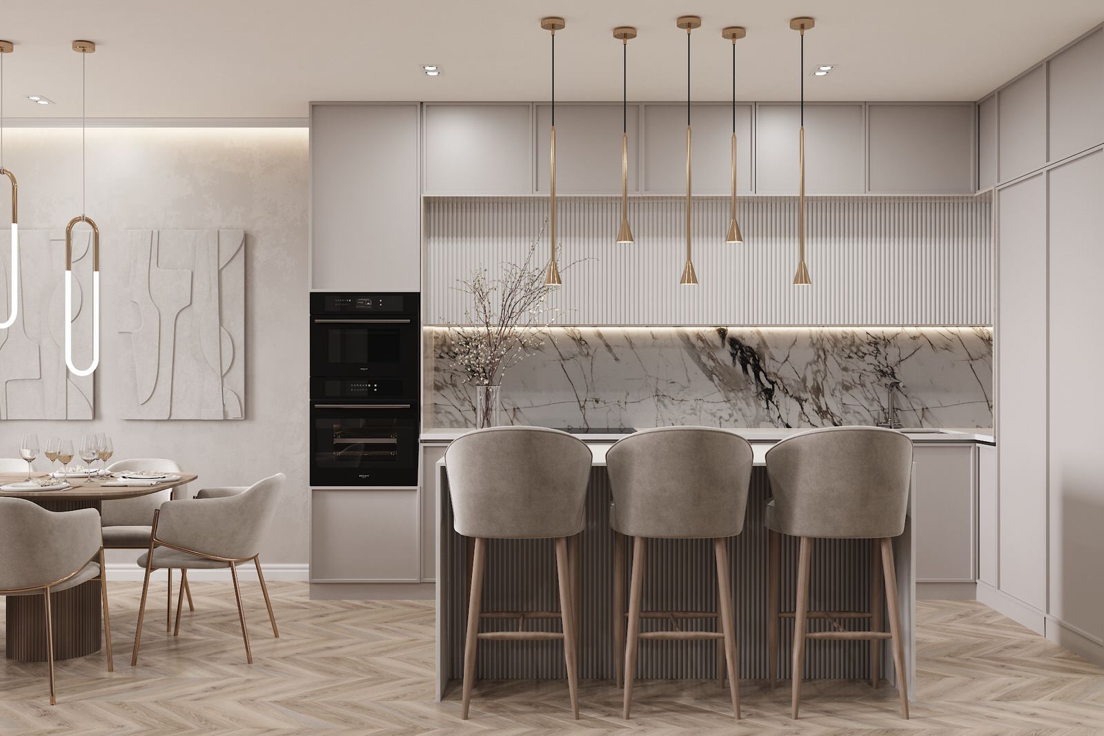 Проект интерьера кухни-гостиной