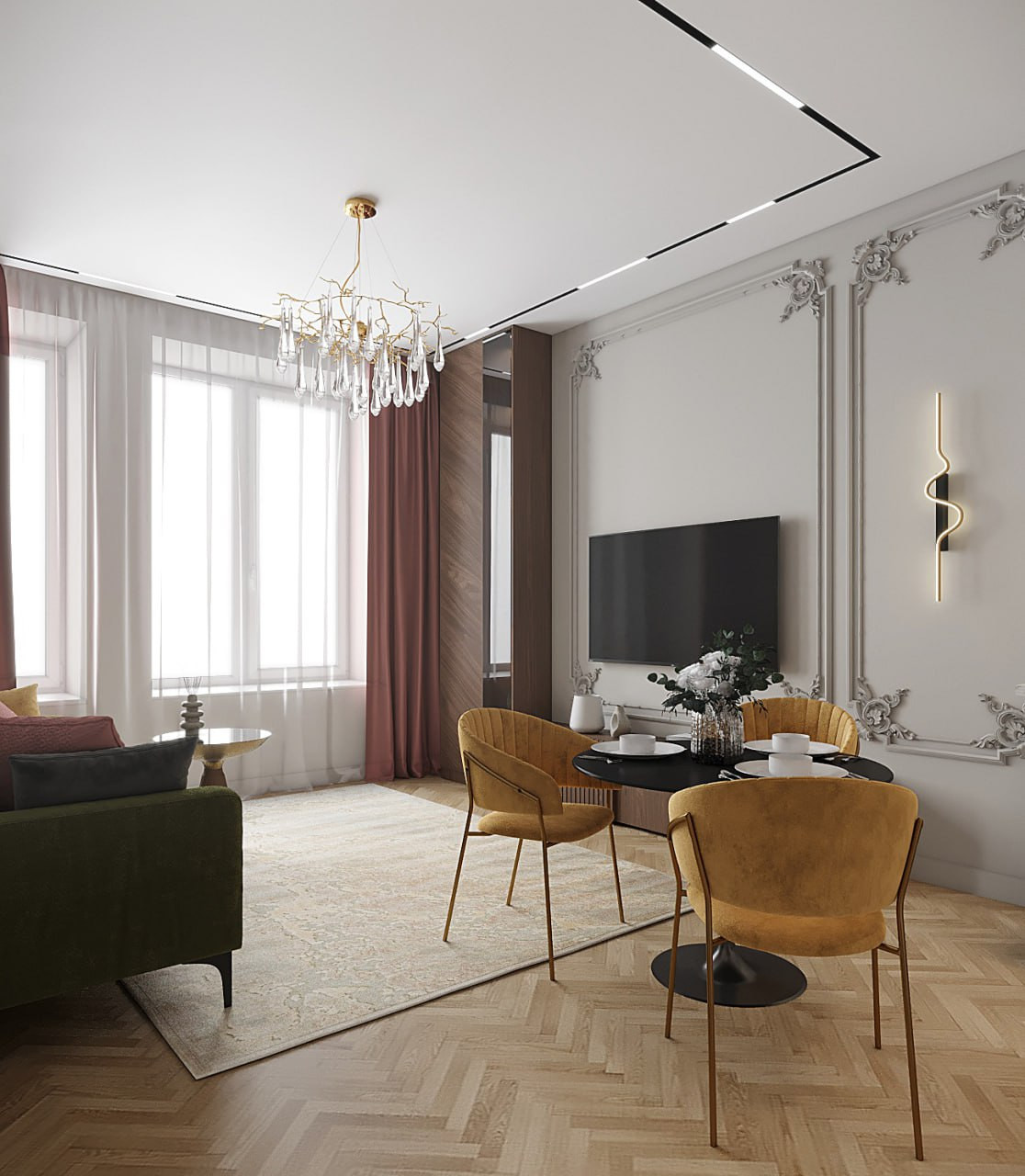 Гостинная в стиле современной классики