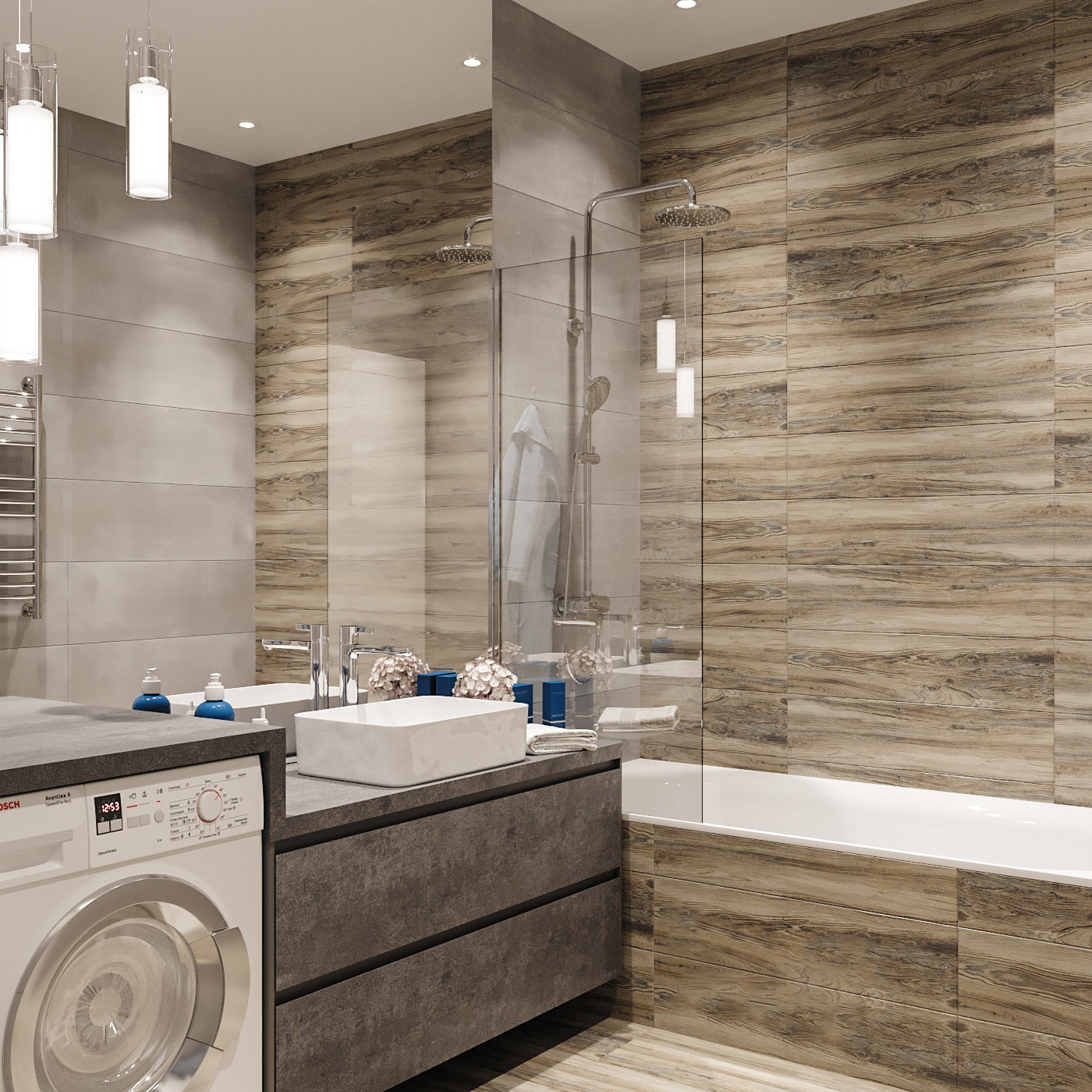 Женственный лофт в ЖК Триколор (визуализация)