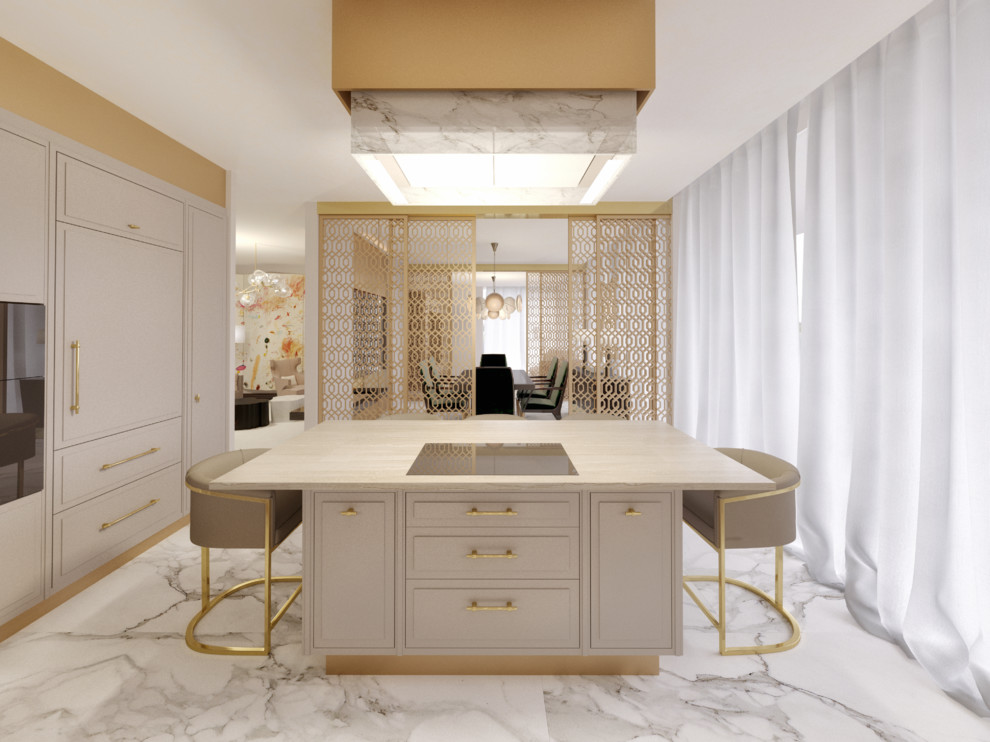 Эскизный проект. Кухня-столовая и гостиная.