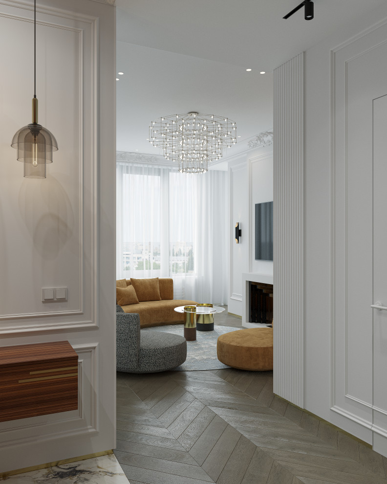 Проект Copper House - ЖК Серебряный парк (Кухня-гостиная)