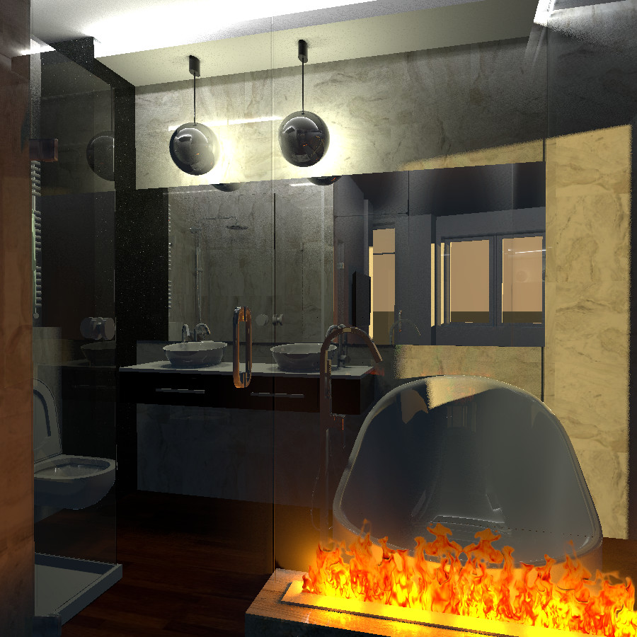 Спальня и ванная для молодой супружеской пары