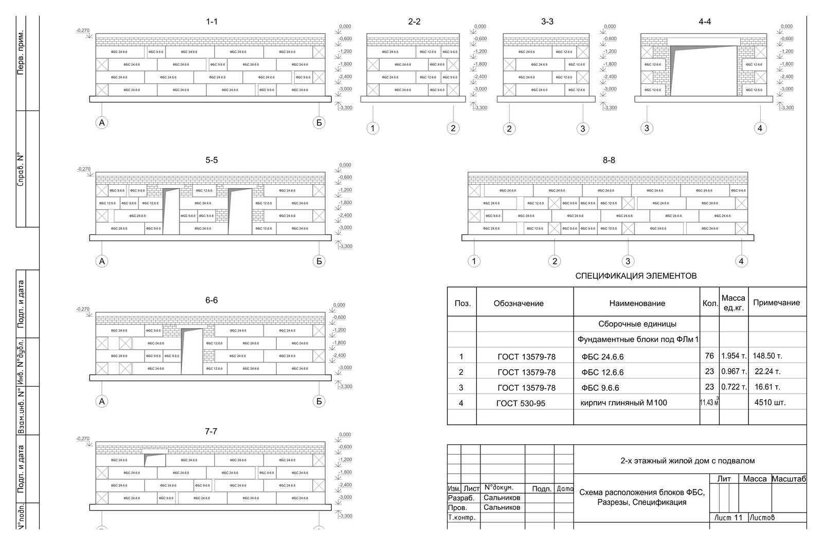 2-х этажный жилой дом с подвалом