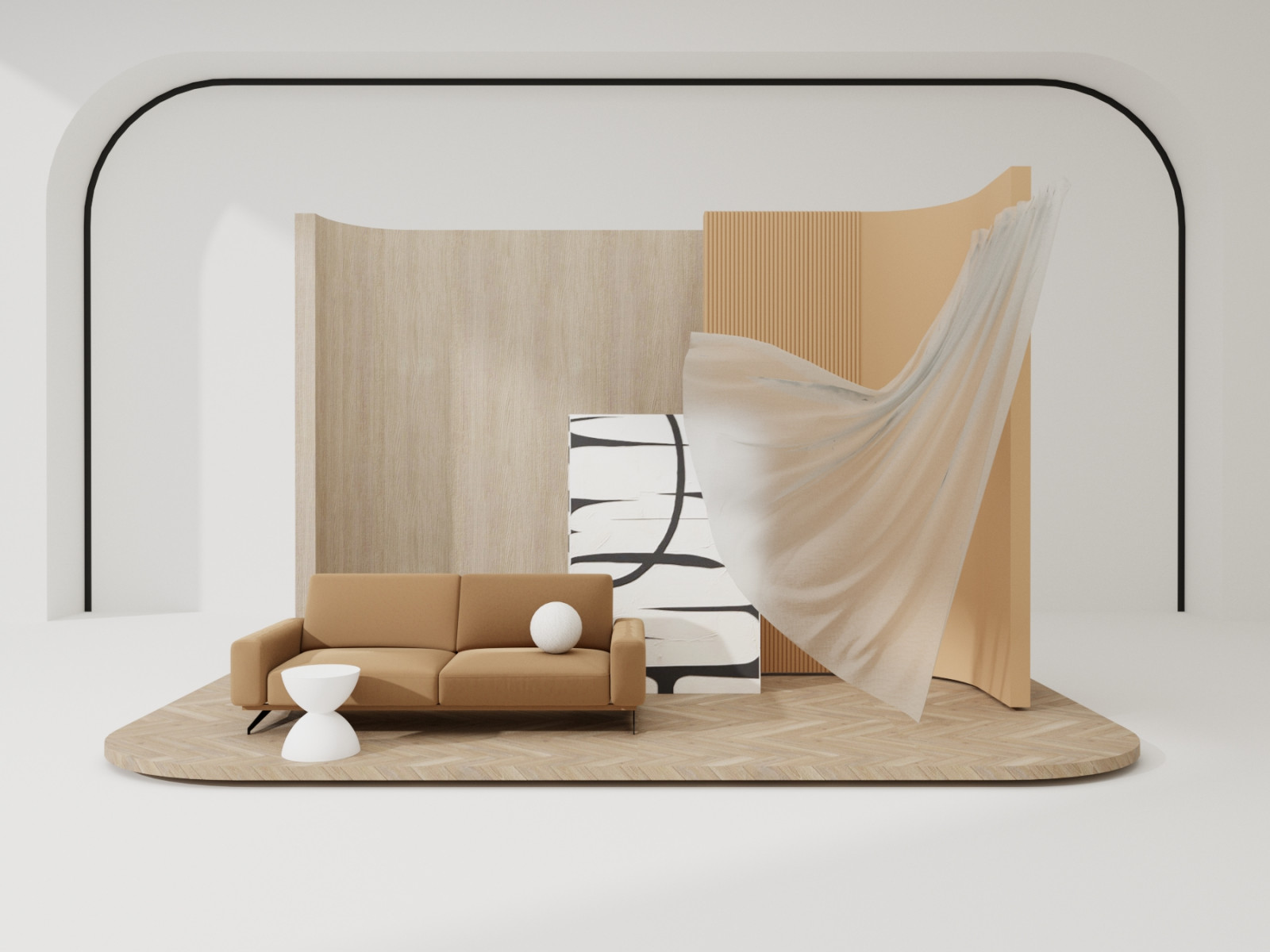 Обложка проекта: Гостиная из проекта "Блик заката" (Авторский квартал Машаров)