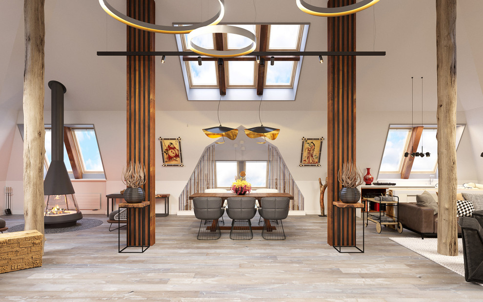 Обложка проекта: Досуговая зона с гостевой комнатой на мансарде в загородном доме