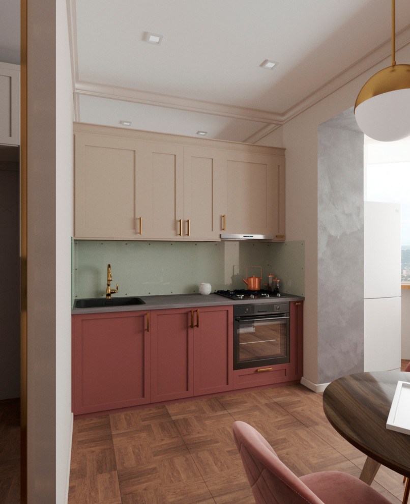 Обложка проекта: #Шик_в_однушке - кухня-коридор