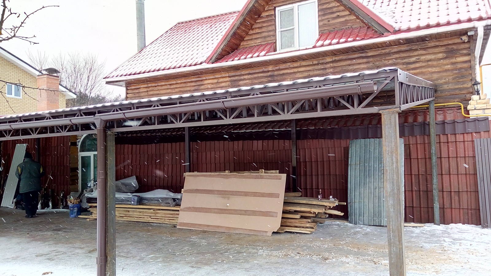 Обложка проекта: навес для автомобилей