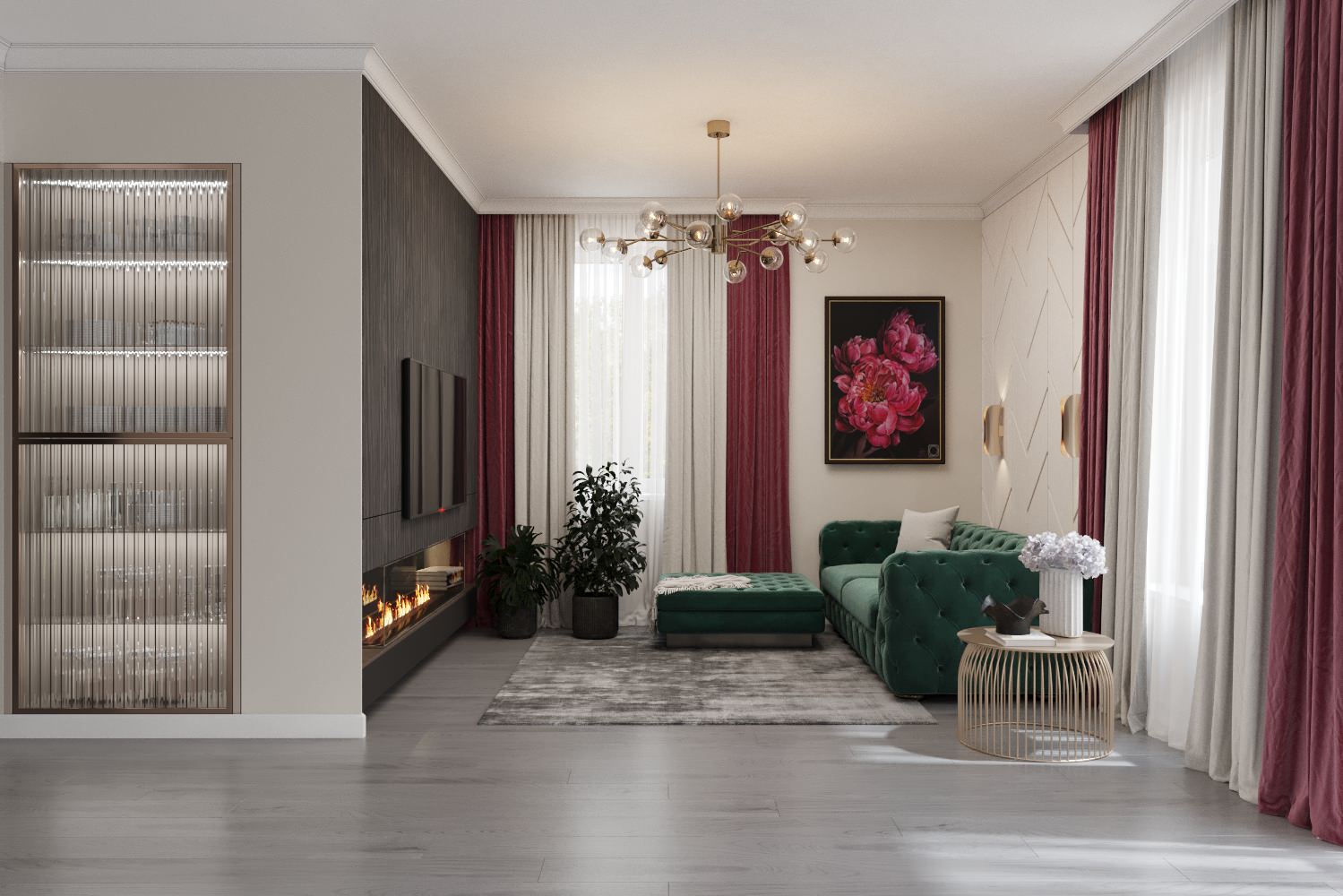 кухня гостиная 42 кв м