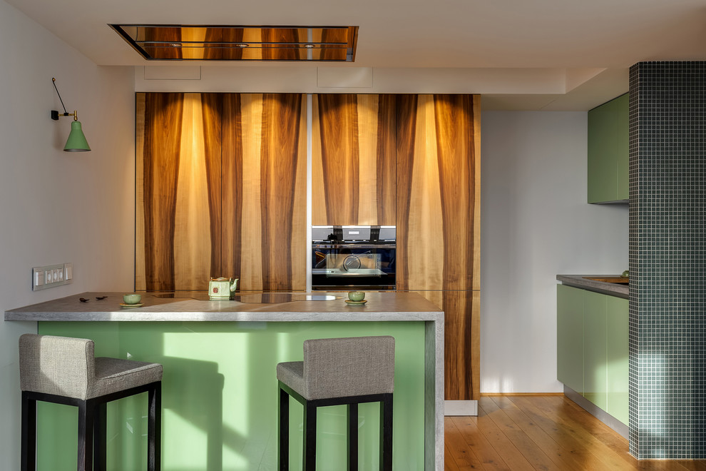 Современная кухня - декоративный бетон и мореный грисард