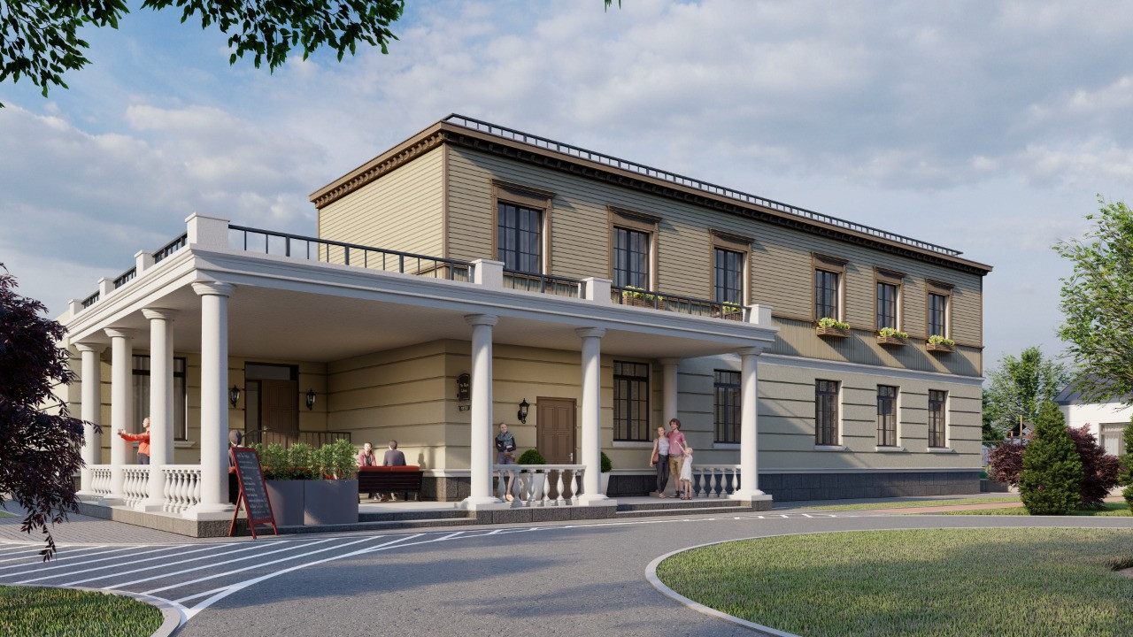 Цветовое решение фасадов мини гостиницы в Орловской области