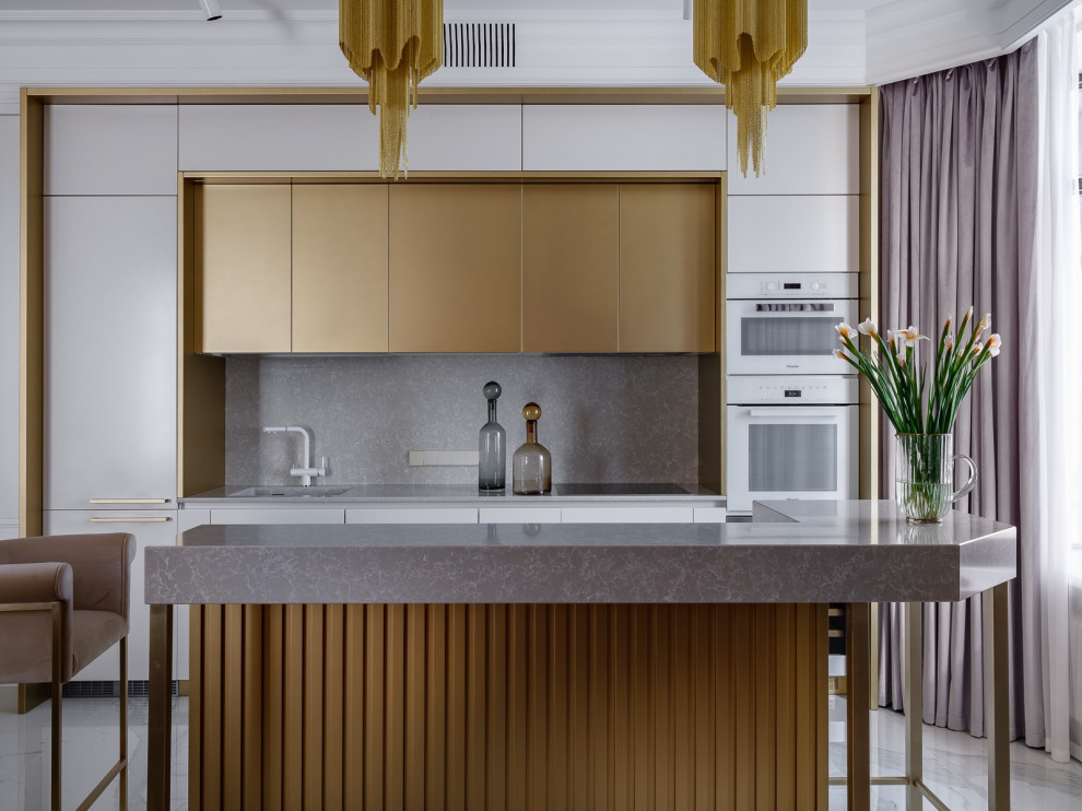 Люкс интерьер кухни в Квартире 160 кв. м. в стиле Неоклассика