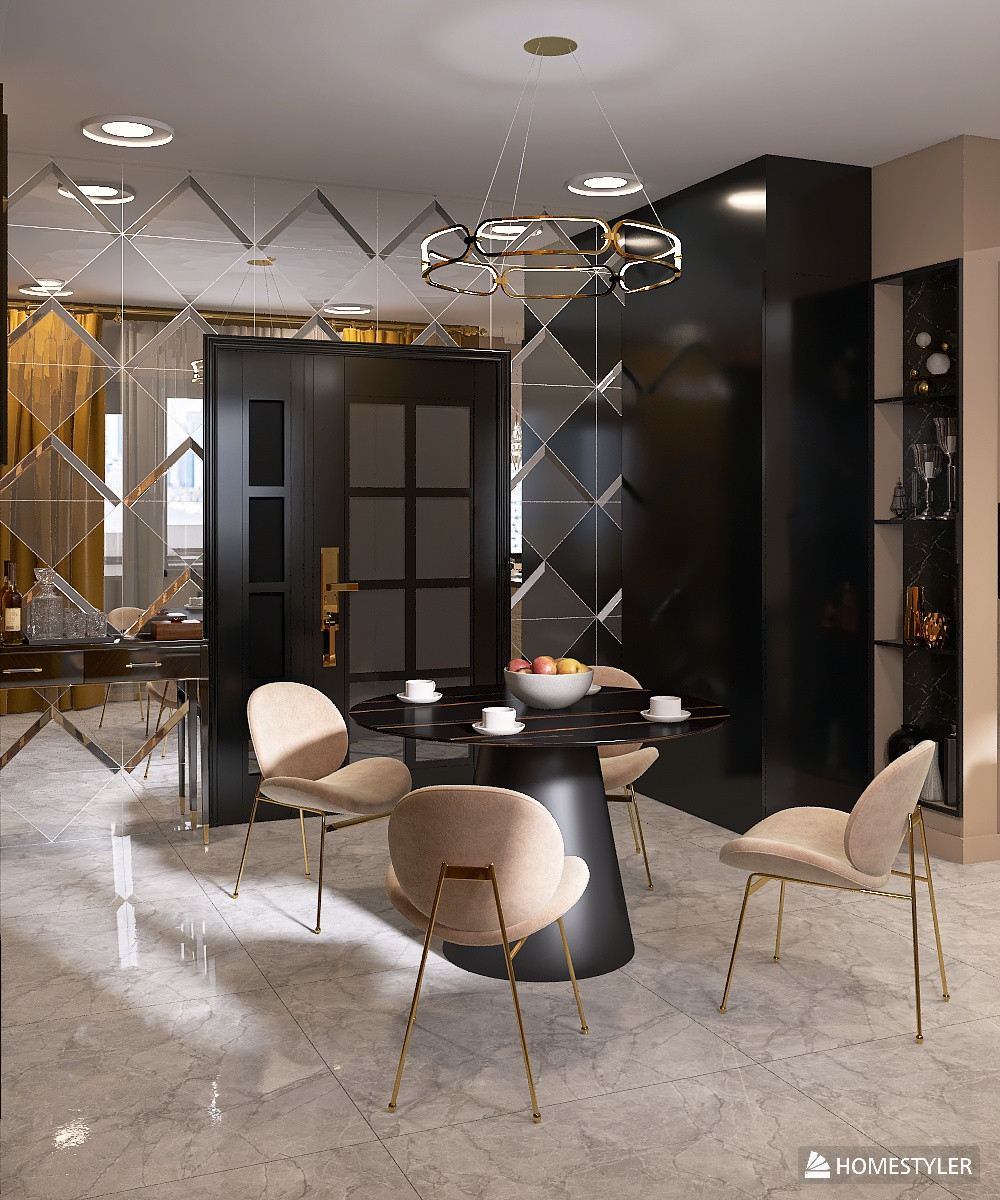 Кухня-гостиная в стиле Ар-Деко