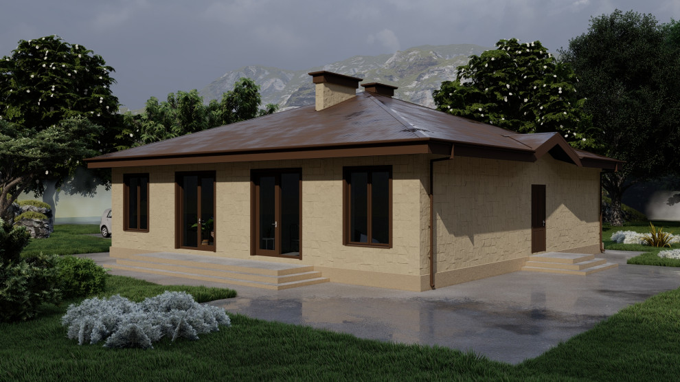 Индивидуальный одноэтажный дом на две семьи