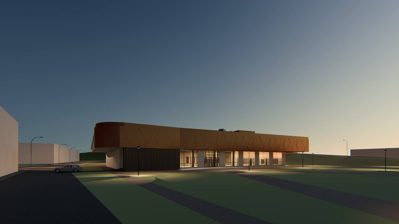 Проект здания аквапарка в Смоленске по ул. Кашена