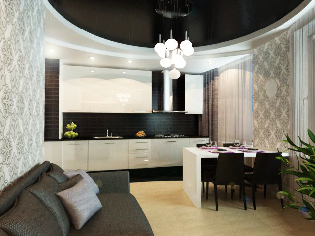 Разработка интерьера кухни-гостиной