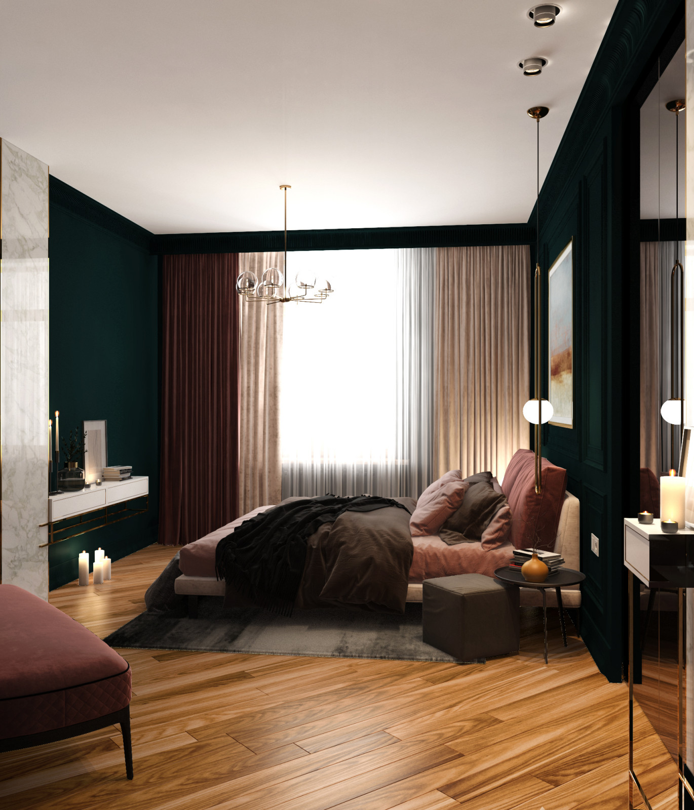 Дизайн Квартиры в современном стиле с британскими колониальными нотками.