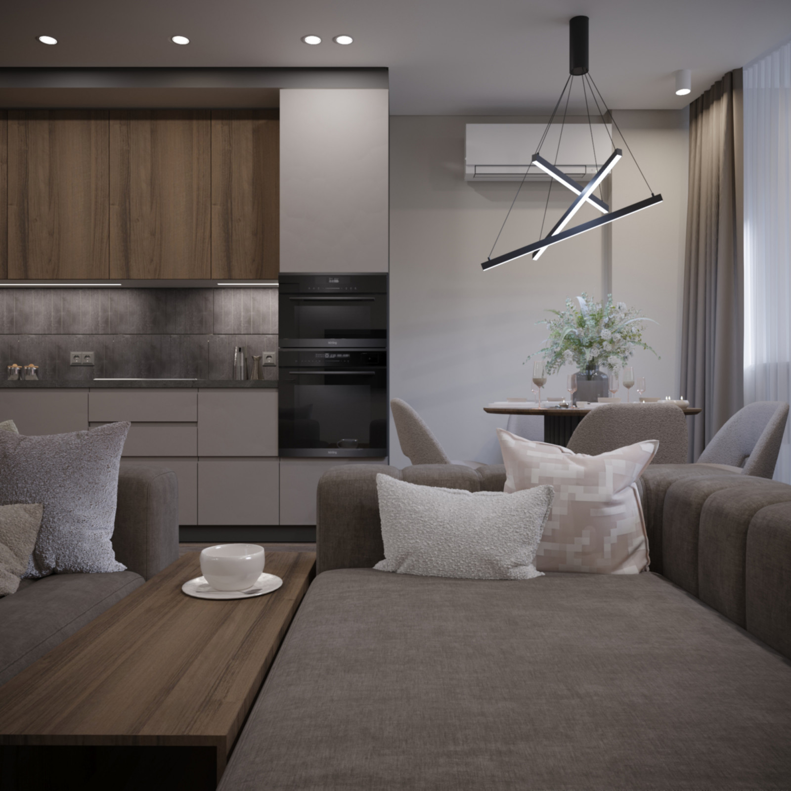 Дизайн проект квартиры в современном стиле, для девушки.