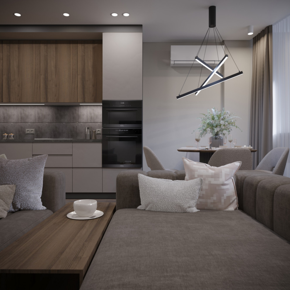 Дизайн проект квартиры в современном стиле, для девушки.