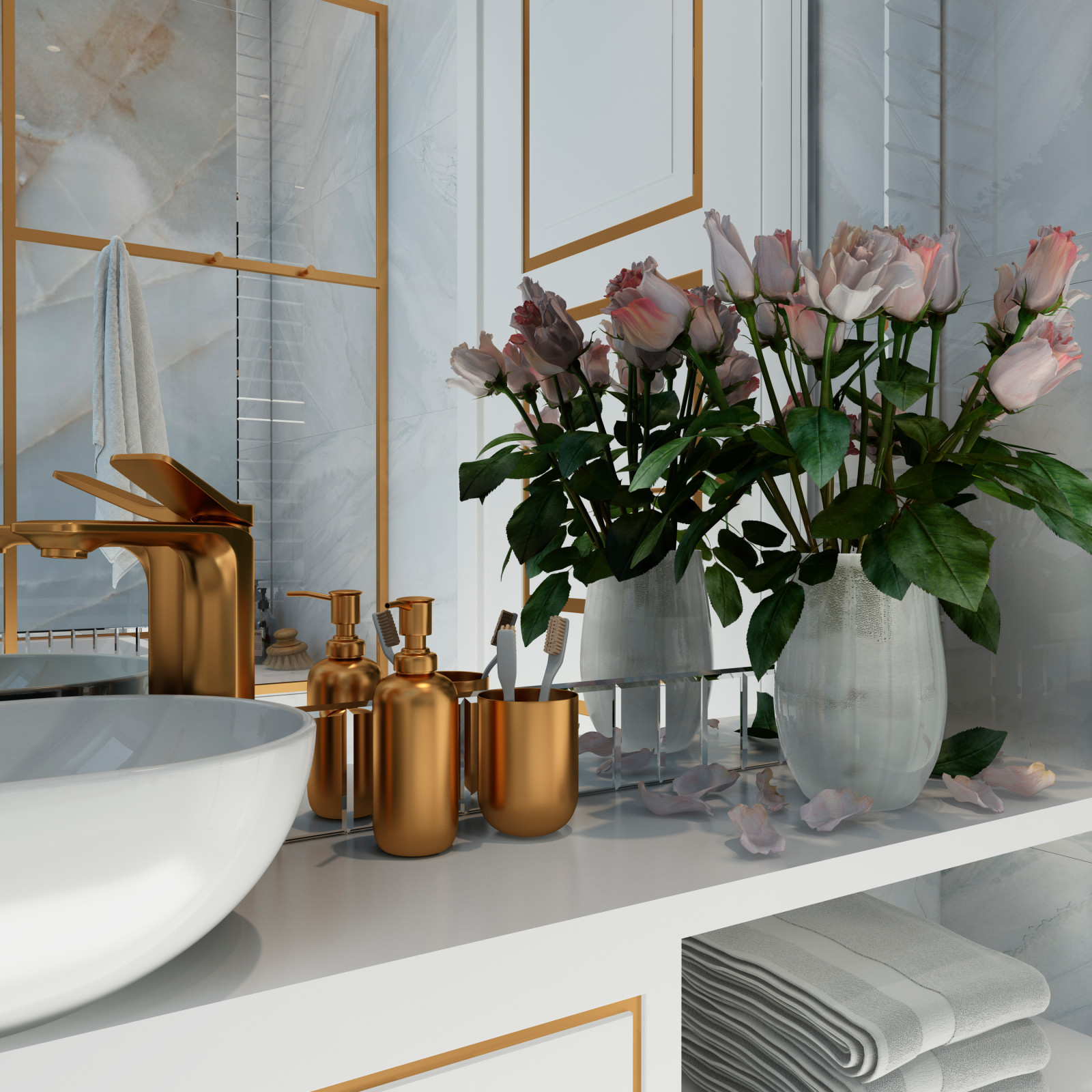 Ванная комната в мансардном помещении.