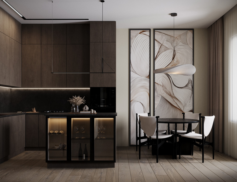 Обложка проекта: Визуализация кухни-гостиной в жк Амур-Сити